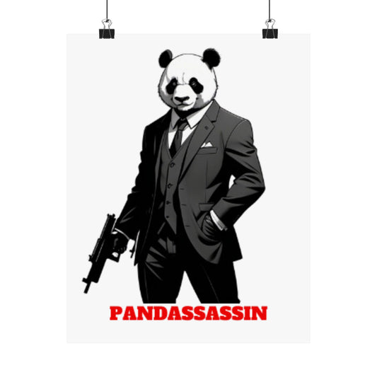 Le Panda Pandassassin Satin Poster